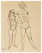 Acrobates, drawing by Jules Pascin 1909